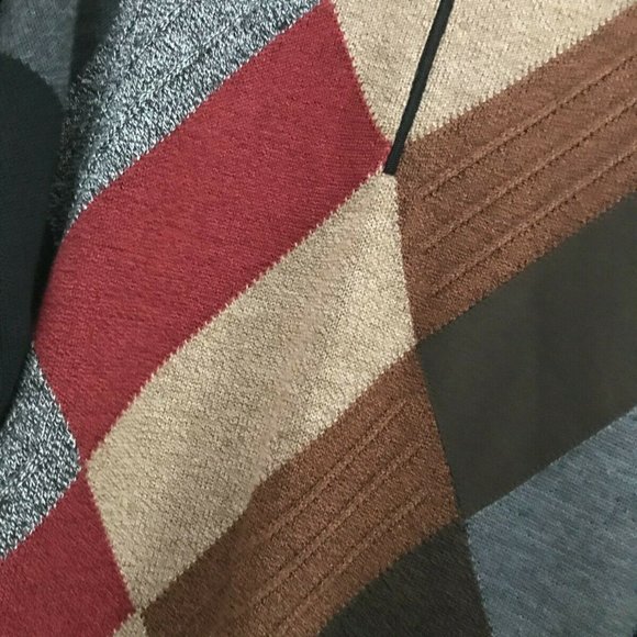 VTG Tosani Knit 1/4 Zip Argyle Sweater Large - Picture 4 of 7